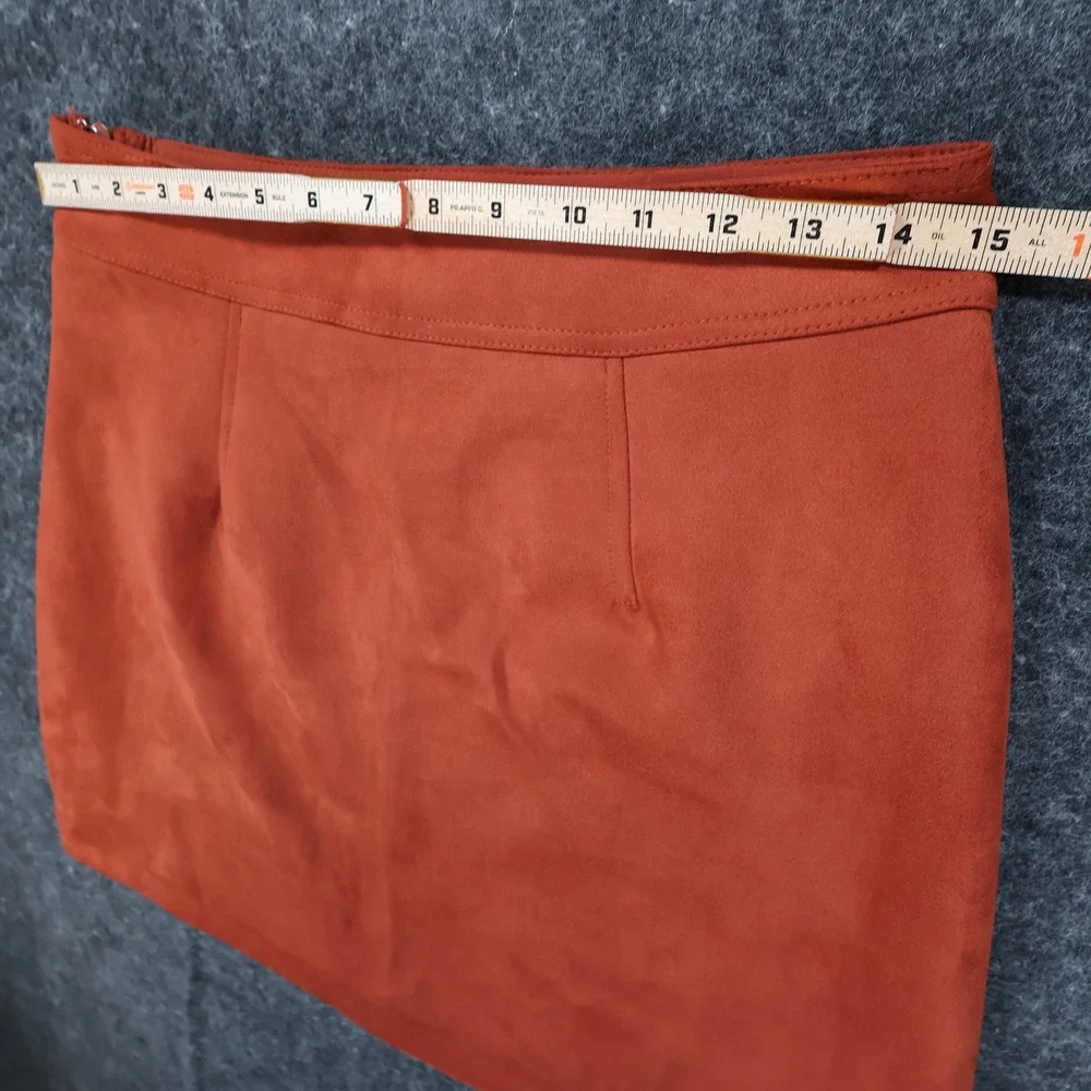 Philosophy‎ Mini Skirt Womens 6 Burnt Orange Faux Suede Pocket Utility Boho Rust